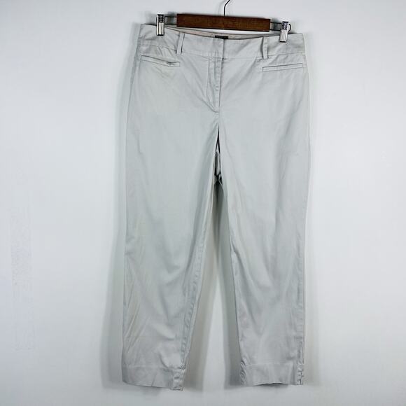 Talbots Size 8 Perfect Crop Pants Tan Cotton Blend Pockets - Picture 1 of 4